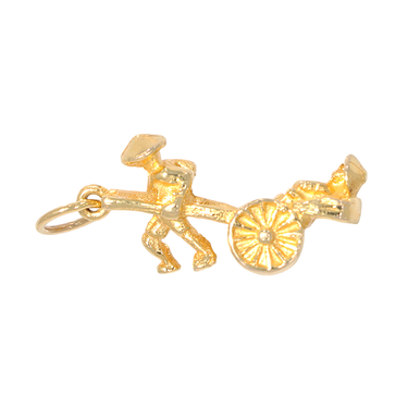 Anhnger Motiv Rikscha aus 585 Gelbgold
