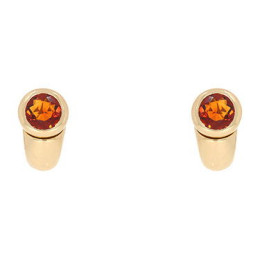 Bicolor Ohrclipse mit 2 Citrine ca. 5,40 ct. aus 750 Gold