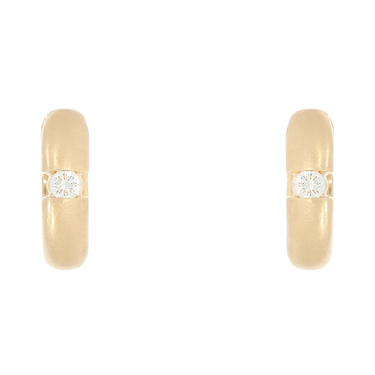 Creolen mit 2 Brillanten ca. 0,20 ct. aus 585 Gelbgold