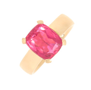 LUXORA Ring mit rosa Turmalin 3,70 ct. aus 750 Gelbgold # 56