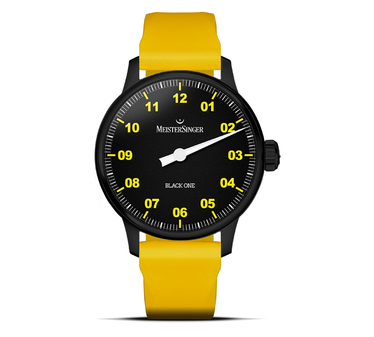 MeisterSinger Edition Black One Herrenuhr - Schwarz mit Gelb