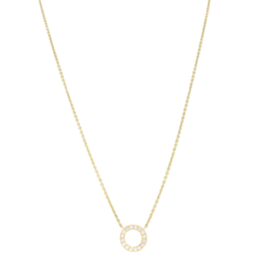 LUXORA Anhnger mit 16 Brillanten 0,31 ct. und Rundankerkette aus 585 Gelbgold 45 cm