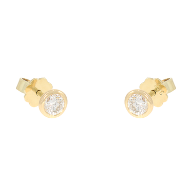 LUXORA Solitrohrstecker mit 2 Brillanten 0,52 ct. aus 585 Gelbgold