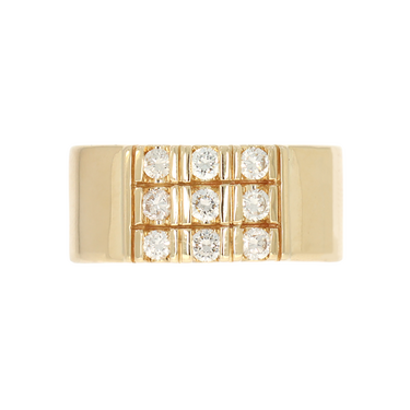 Ring mit 9 Brillanten ca. 0,45 ct. aus 585 Gelbgold # 55