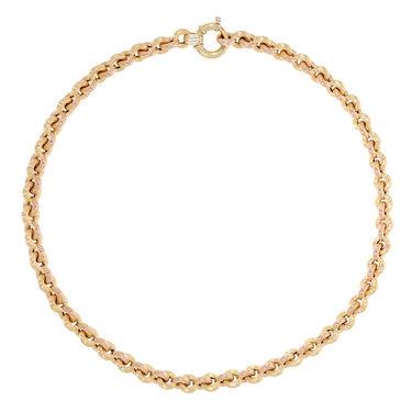 Bicolor Erbskette 9,3 mm aus 750 Gold 50,5 cm