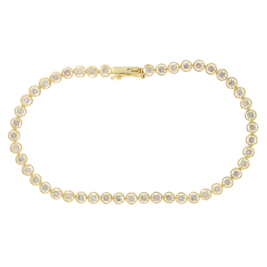 Tennisarmband mit 47 behandelte Brillanten ca. 1,88 ct. aus 585 Gelbgold 19 cm