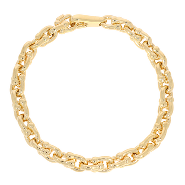 Steigbgel Armband 7,6 mm aus 750 Gelbgold 21 cm