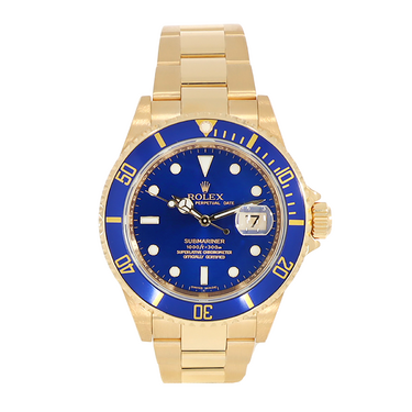 ROLEX Armbanduhr Submariner Date Automatik 16618 aus 750 Gelbgold Fullset