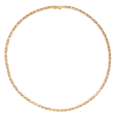 Tricolor Knigskette 3 x 3 mm aus 750 Gold 41 cm