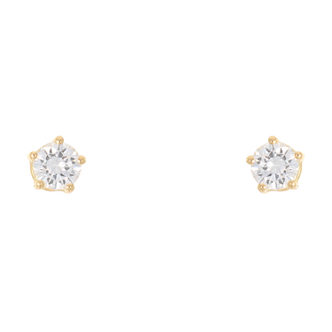 LUXORA Solitrohrstecker mit 2 Brillanten 0,49 ct. aus 750 Gelbgold