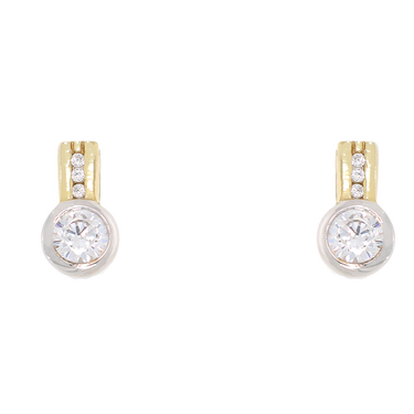 Luxxos Ohrstecker mit Zirkonia bicolor 375 Gelbgold