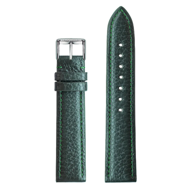 MeisterSinger Uhrenarmband Rindsleder grn genarbt mit Naht 18 mm