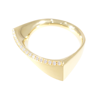 Ring mit 16 Brillanten ca. 0,12 ct. aus 750 Gelbgold # 56