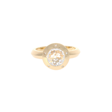 JETTE JOOP Ring mit Bergkristall und 5 Brillanten ca. 0,025 ct. aus 750 Gelbgold # 56