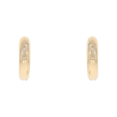 Creolen mit 6 Brillanten ca. 0,06 ct. aus 585 Gelbgold 19 mm