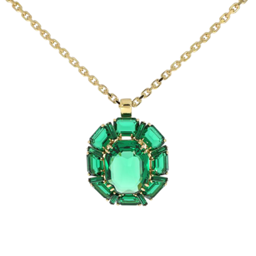 Swarovski Kette Millenia mit grnem Kristallanhnger in goldfarben 80 cm