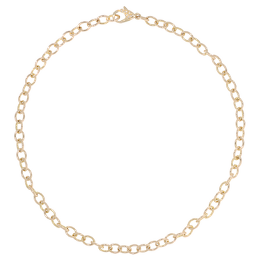 Rundankerkette 7,5 mm mit 14 Brillanten im Karabiner ca. 0,14 ct. aus 585 Gelbgold 53 cm