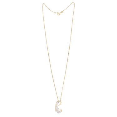 Luxxos bicolor Anhänger mit 10 Diamanten und Panzerkette aus 333 Gold 42 cm