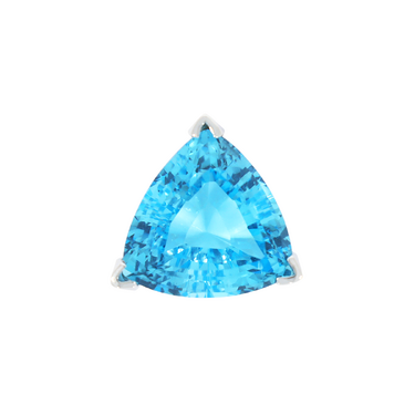 Dreieckiger Anhänger mit Blautopas ca. 10 ct. aus 750 Weißgold