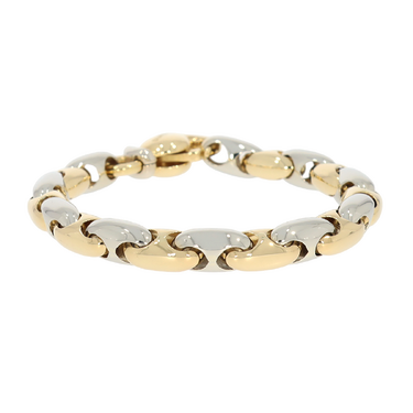 Bicolor Armband 8 mm aus 750 Gold 19,5 cm
