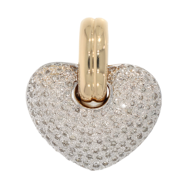 Bicolor Clipanhänger Motiv Herz mit 166 Brillanten ca. 2,00 ct. aus 585 Gold