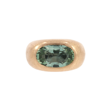 Ring mit grünem Turmalin ca. 6,00 ct. aus 750 Rosegold # 55