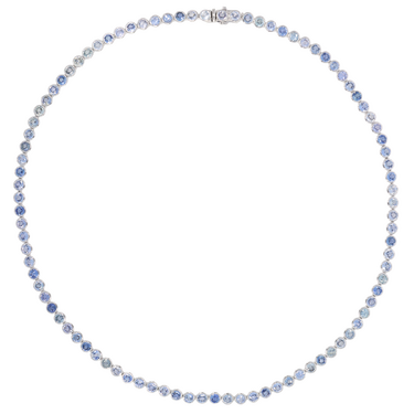 BUCHERER Collier Pastello Ocean Breeze mit 93 Saphire ca. 18,06 ct. aus 750 Weißgold 45 cm
