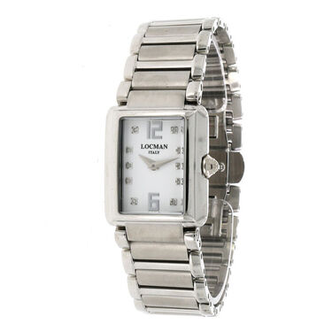 Locman Italy Damenuhr Giannutri weiß mit Diamanten ca. 0,05 ct. Quarz aus Titanium / Stahl Ref. 0670