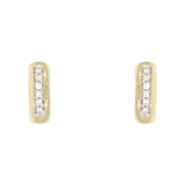 Bicolor Creolen mit 12 Brillanten ca. 0,19 ct. aus 750 Gold 16 mm