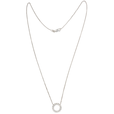 LUXORA Anhänger mit 16 Brillanten 0,48 ct. und Ankerkette aus 585 Weißgold 46 cm