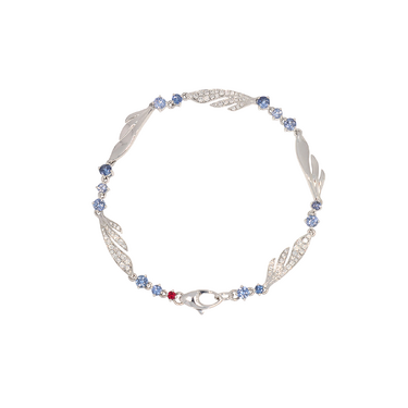 GÜBELIN Armband mit 75 Brillanten 0,47 ct. und 14 Saphire 1,50 ct. aus 750 Weißgold 16 cm