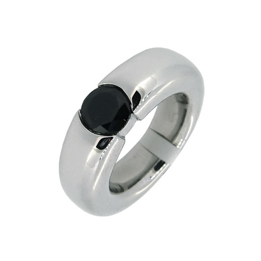 GOOIX Ring mit Zirkonia schwarz  925 AG #52