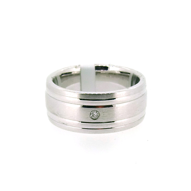 GOOIX Bandring mit Brillant mattiert/poliert 925 AG #48