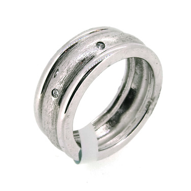 GOOIX Ring mit Zirkonia matt/poliert 925 AG #52