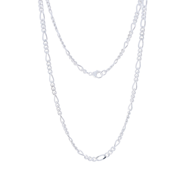 Luxxos Figarokette 3,50 mm aus 925 Sterling Silber 55 cm