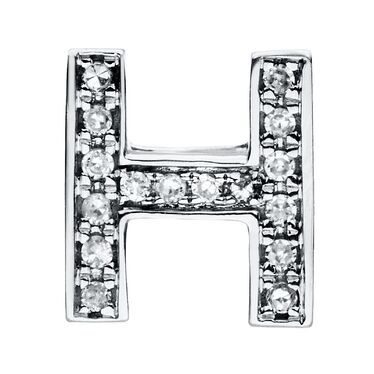 Buchstabenanhänger H mit 16 Diamanten 0,05 ct. aus 585 Weißgold