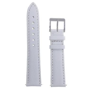 MeisterSinger Uhrenarmband Leder wei mit Naht 18 mm mit Schnellwechselmechanik