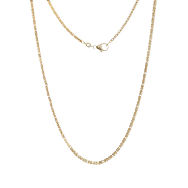 Luxxos Knigskette 2 x 2 mm aus 333 Gelbgold 50 cm
