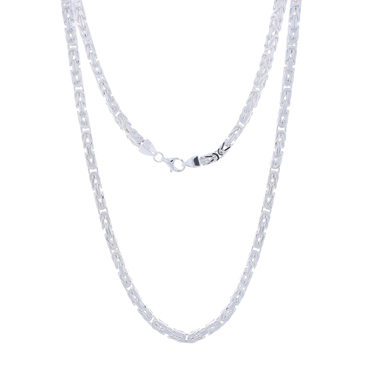 Luxxos Knigskette 3 x 3 mm aus 925 Sterling Silber 55 cm