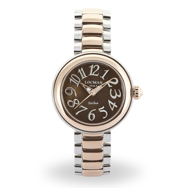 Locman Italy Damenuhr Tutto Tondo braun Stahl 31 mm Ref. 360