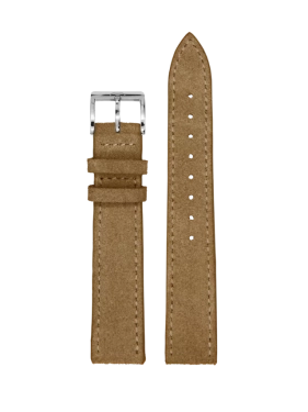 Uhrenarmband MeisterSinger Velour Leder Cognac mit Naht 18 mm