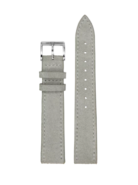 Uhrenarmband MeisterSinger Veloursleder hellgrau mit Naht 20 mm