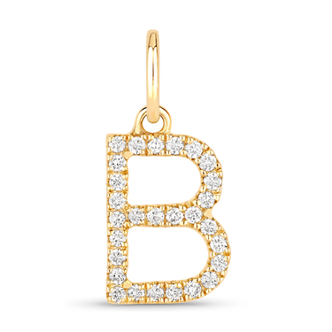 XEN Buchstabenanhnger B mit 28 Brillanten 0,15 ct. aus 750 Gelbgold