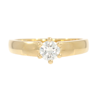 LUXORA Solitrring mit Brillant 0,40 ct. aus 750 Gelbgold # 54 mit IGI Expertise