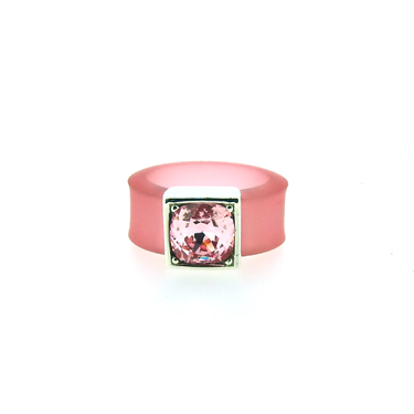 Kautschukring rosa mit Kristall #58