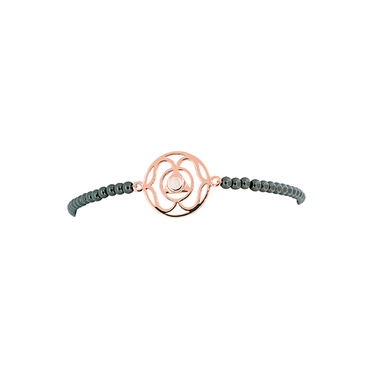 VIVA DIVA Stirn-Chakra Armband mit Hämatit 925 AG rosè vergoldet 16-18 cm