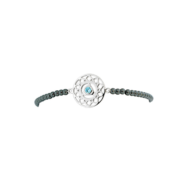 VIVA DIVA Hals-Chakra Armband mit Hämatit 925 AG 16-18 cm