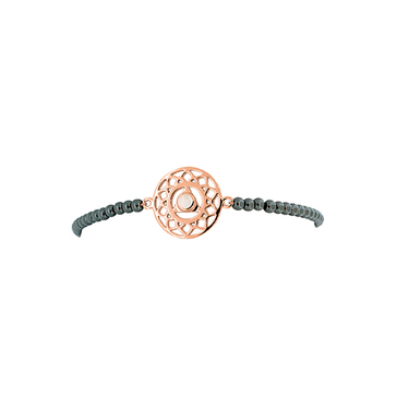 VIVA DIVA Hals-Chakra Armband mit Hämatit 925 AG rosè vergoldet 16-18 cm