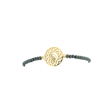 VIVA DIVA Sakral-Chakra Armband mit Hämatit 925 AG vergoldet 16-18 cm