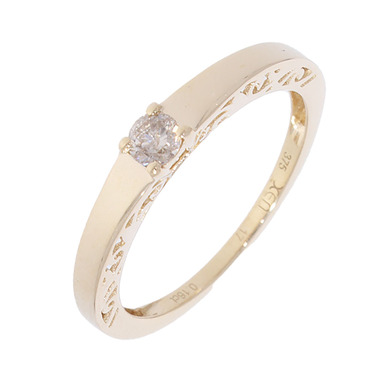 XEN Solitrring mit Brillant 0,16 ct. aus 375 Gelbgold # 54